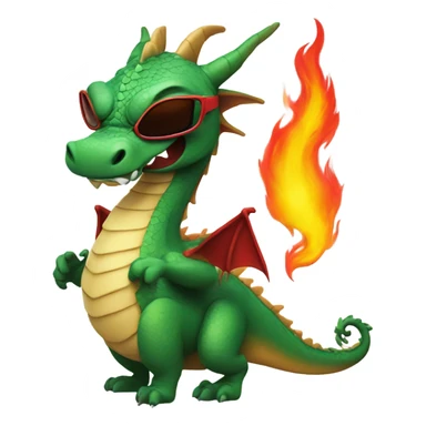A dragon with sunglasses fire out of his mouth ￼ sticker