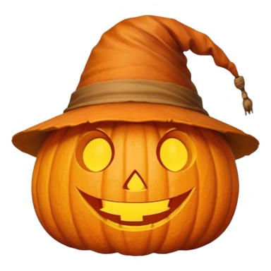 fall ecstatic emoticon artsy slightly creepy pumpkin hat sticker