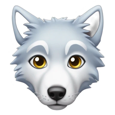 Loup blanc yeux bleus foncés  sticker