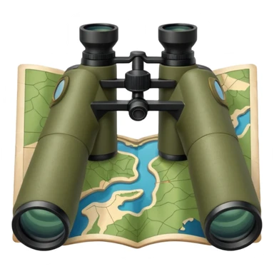 military map with binoculars sticker