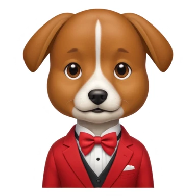 Dog with neckBow in red suit. sticker