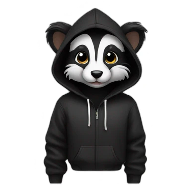 skunk with a Black hoodie sticker