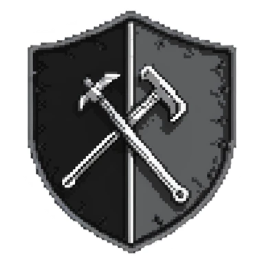 Shield with wrench and ban hammer crossed, classic moderator emblem sticker
