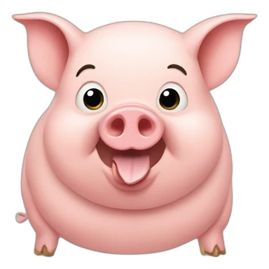 Pig who eat many food  sticker