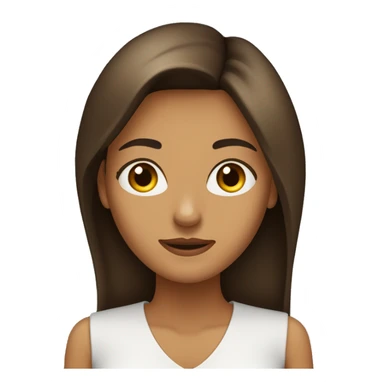 MUJER DE ROSTRO OVALADO, PELO CASTAÑO LARGO, OJOS MARRON OSCURO sticker