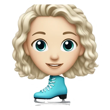 white girl ice skating sticker