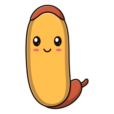 sausage with a sad face sticker