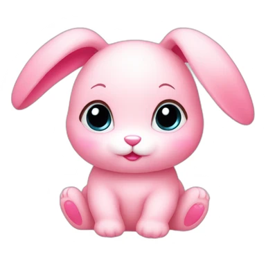 Cute pink baby bunny sticker