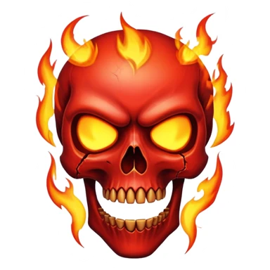 Red Evil Skull sticker