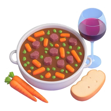boeuf bourguignon french beef stew with carrots and wine sticker