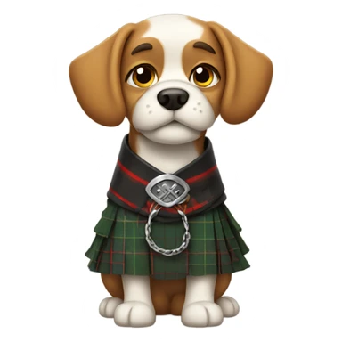 Dog wearing a kilt sticker