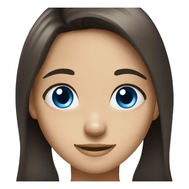 smiling girl with dark brown hair and blue eyes sticker