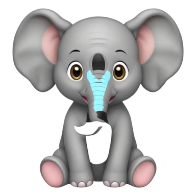 Baby elephant sitting sticker