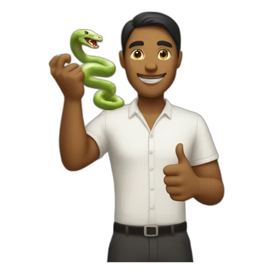 A human with snake head giving thumbs up sticker
