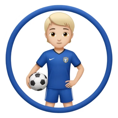  мальчик играет в футбол и эта картинка должна быть обведена в кружок  sticker