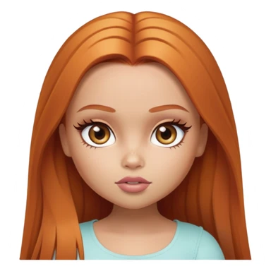pretty bratz baddie, ginger, hazel color eyes, light skin, straight hair sticker