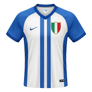 White and blue striped soccer jersey, Italian football team style sticker