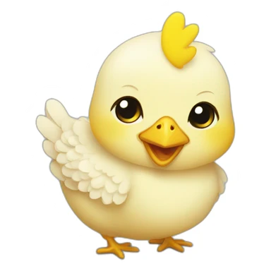 Chicken baby with yellow heart sticker