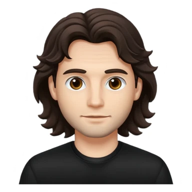 Homem parte do cabelo ondulado e roupa preta sticker