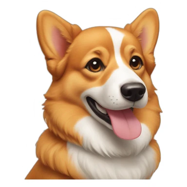 Orange corgi East european village dog sticker