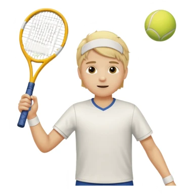 Chico  rubio bajo el sol jugando tenis sticker