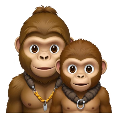 gorilla and monkey wearing tags around their necks sticker