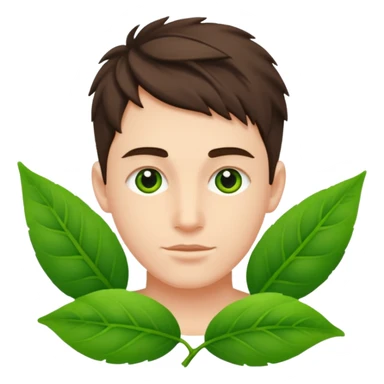 Adam, with fresh green leaves woven together sticker