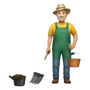 middle aged man gardener sticker