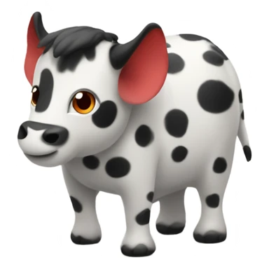 Animal with red belly, trunk, and black and white spots on the rest of the body sticker