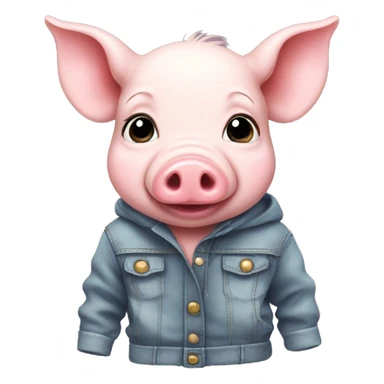 Baby pig with clothes sticker