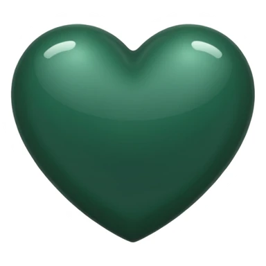 dark green heart, classic look, no text sticker