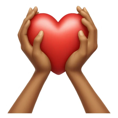 showing heart with hands sticker