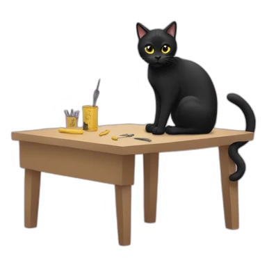 black cat filing nails sticker