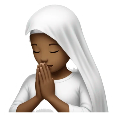 Girl praying for with white veil  sticker