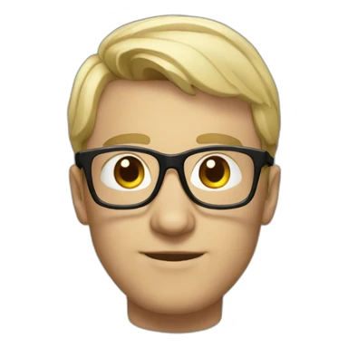 white man with specs and looks smart sticker