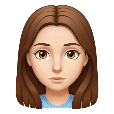 girl with long brown hair and sweat on her forehead sticker