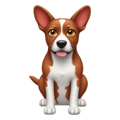 Red dog white pointy ears sticker