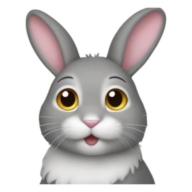 Lapin sur un chat sticker
