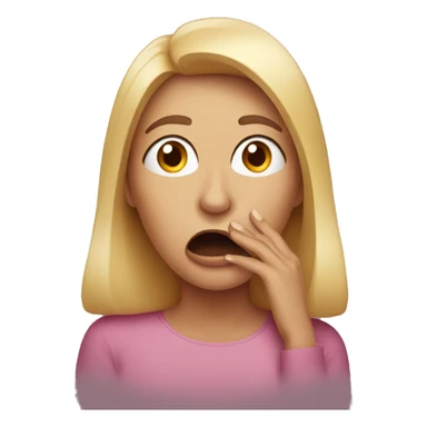 A woman shocked covering his mouth sticker