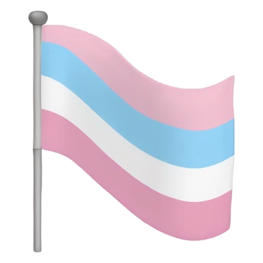 transgender pride flag with five horizontal stripes: light blue, pink, white, pink, and light blue sticker