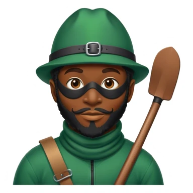Black leprechaun wearing a ski mask sticker