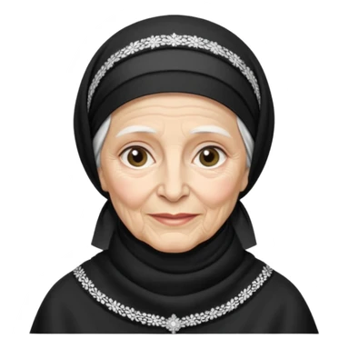 orthodox jewish woman with tichel kercheif circa. 1890 make into greyscale elderly sticker