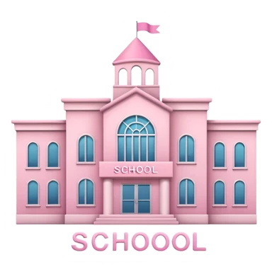 pink school with the word school in big letters sticker