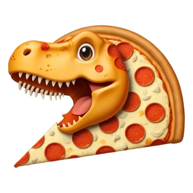 Dinosaur pizza sticker