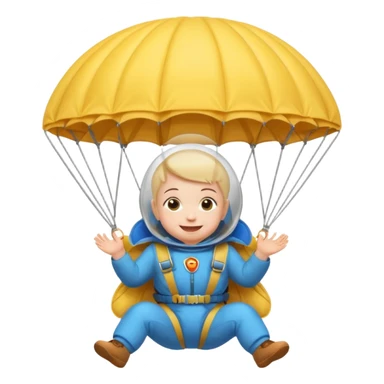 Skydiving baby with parachute and UFO sticker