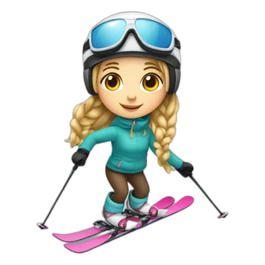 girl on a ski sticker