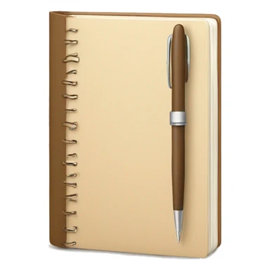 beautiful beige diary with pen sticker