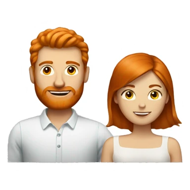 ginger hair man with brunette woman  sticker