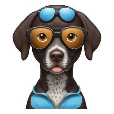 black German shorthaired pointer with sunglasses sticker