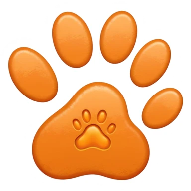 a pale pastel orange pawprint sticker